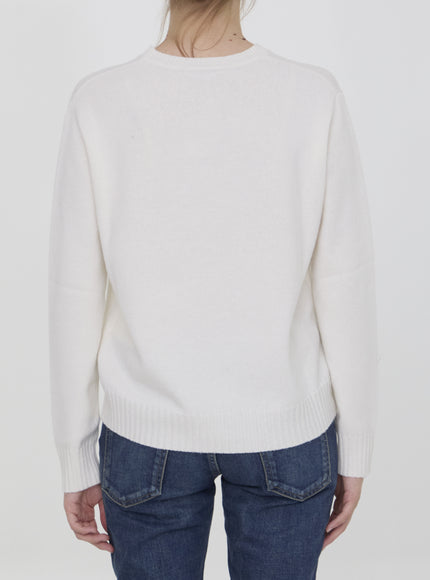 Max Mara Viglio Jumper in white cashmere, back view