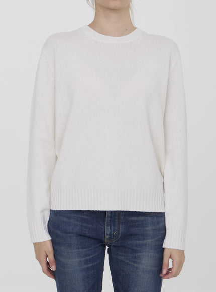 Max Mara Viglio Jumper in white cashmere, front view