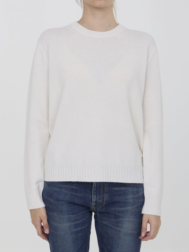 Max Mara Viglio Jumper in white cashmere, front view