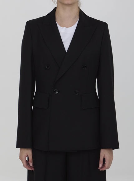 Max Mara Osanna black wool gabardine jacket front view