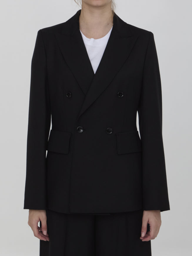 Max Mara Osanna black wool gabardine jacket front view