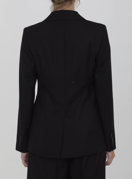 Max Mara Osanna black wool gabardine jacket back view