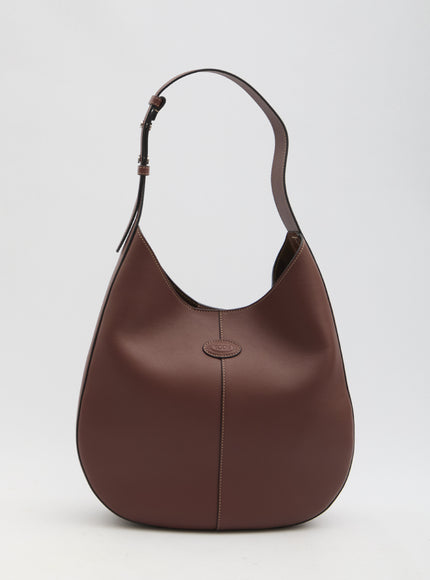 Tod's Di Leather Hobo Bag in Bordeaux