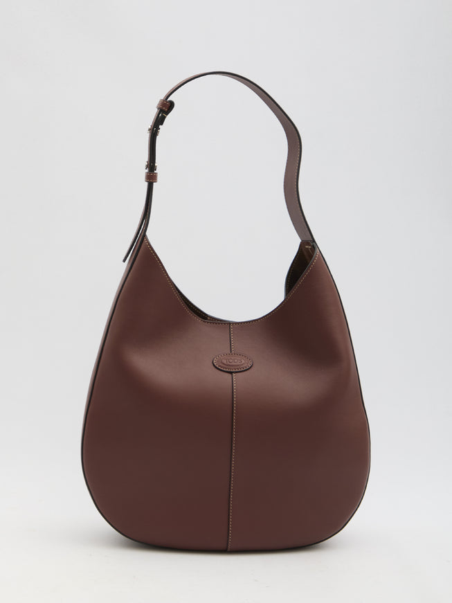 Tod's Di Leather Hobo Bag in Bordeaux