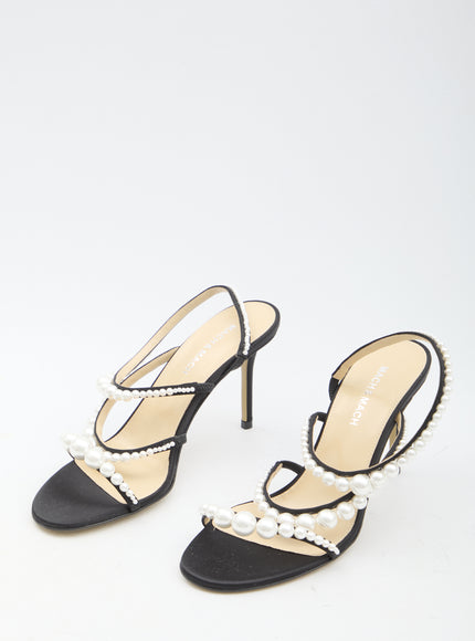 Mach & Mach Sirene Sandals pair with elegant pearl design