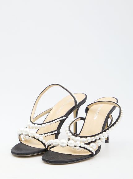 Pair of Mach & Mach Sirene Sandals with pearl embellishments