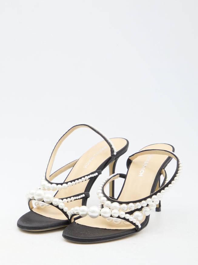 Pair of Mach & Mach Sirene Sandals with pearl embellishments