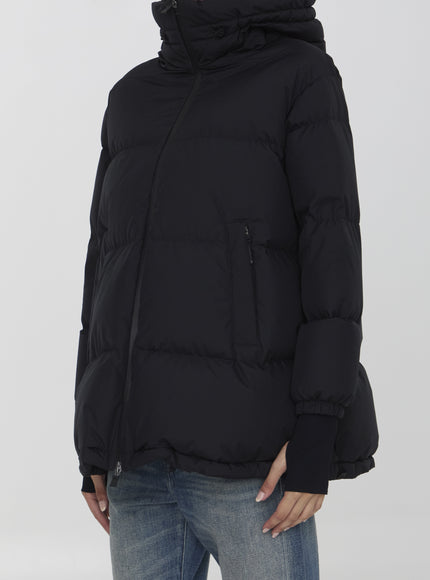 Herno Laminar Down Jacket side view, drawstring hood