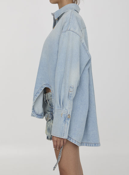 The Attico denim shirt, oversized fit, side view