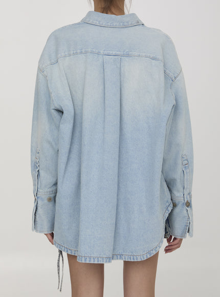 The Attico denim shirt, oversized fit, back view