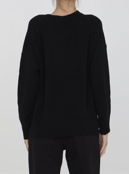 Allude Cashmere Jumper in black, back view