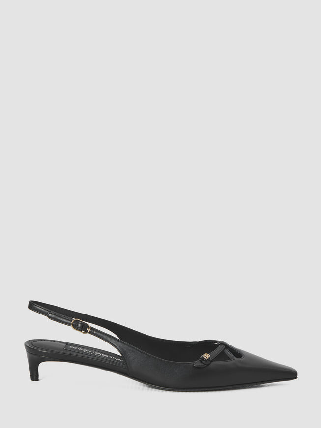 Dolce & Gabbana DG Logo Slingback In Black