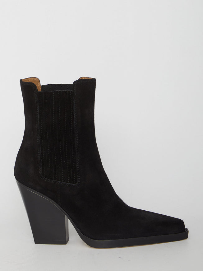 Paris Texas Dallas black ankle boot side view