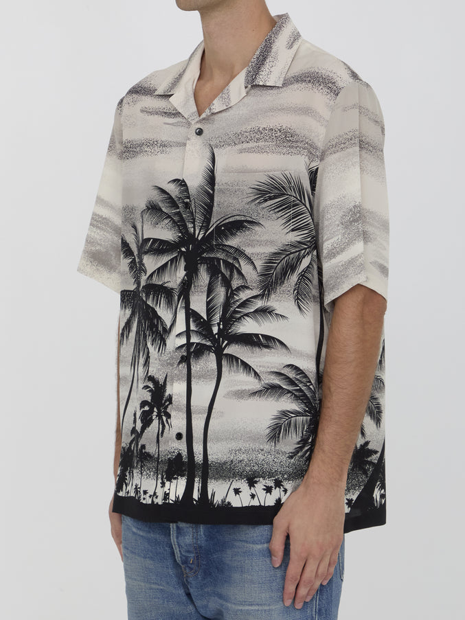 Celine Hawaiian Shirt in Printed Crepe De Chine