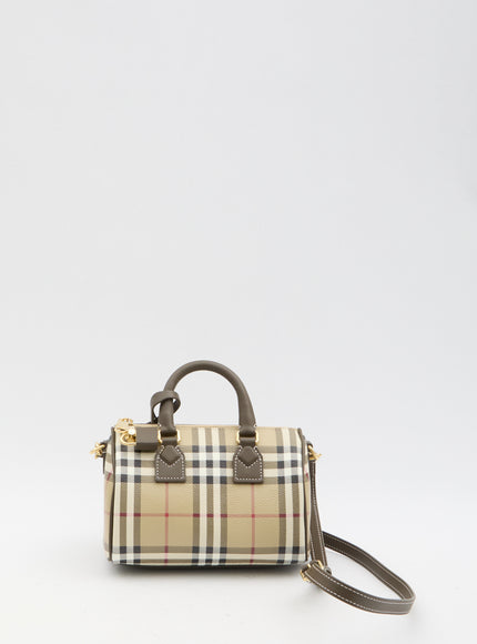 Burberry Check Mini Bowling Bag in Beige