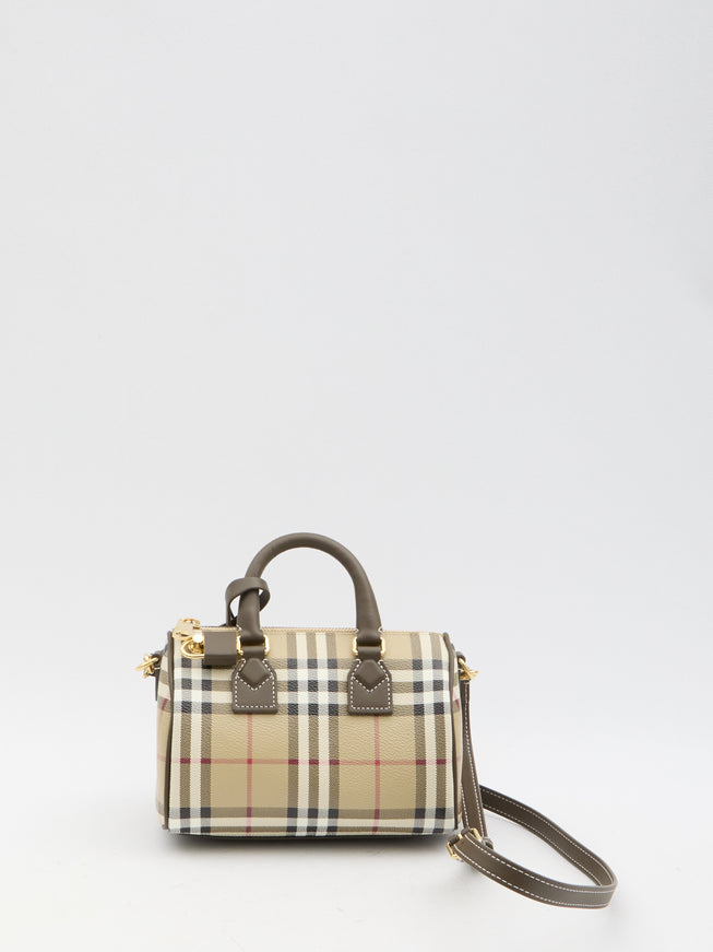 Burberry Check Mini Bowling Bag in Beige