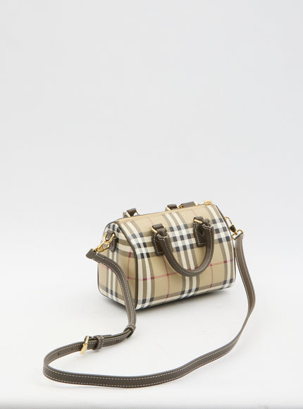 Burberry Check Mini Bowling Bag in Beige