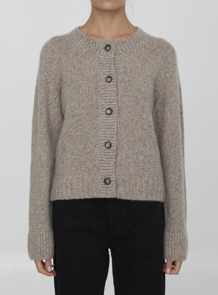 Allude Cashmere and Silk Cardigan in Beige