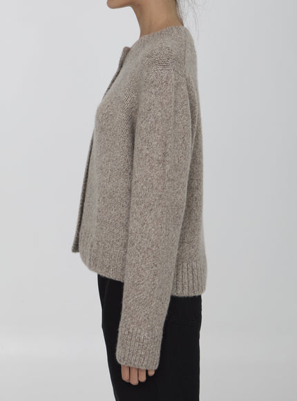 Allude Cashmere and Silk Cardigan in Beige