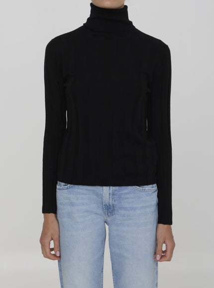 Allude Virgin Wool Jumper Sweater in Black