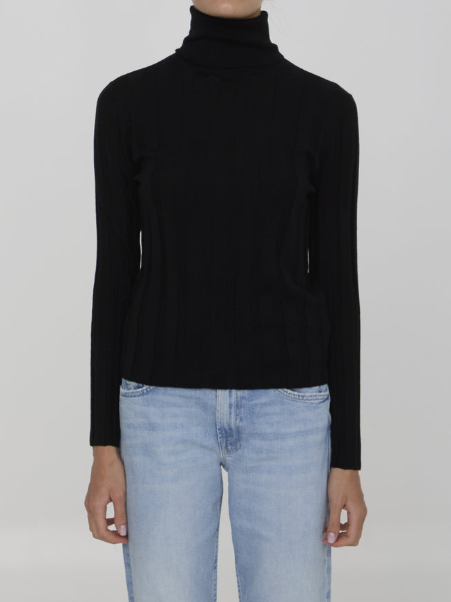 Allude Virgin Wool Jumper Sweater in Black