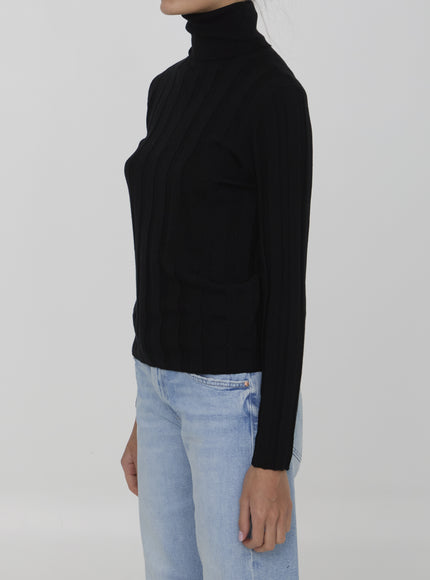 Allude Virgin Wool Jumper Sweater in Black