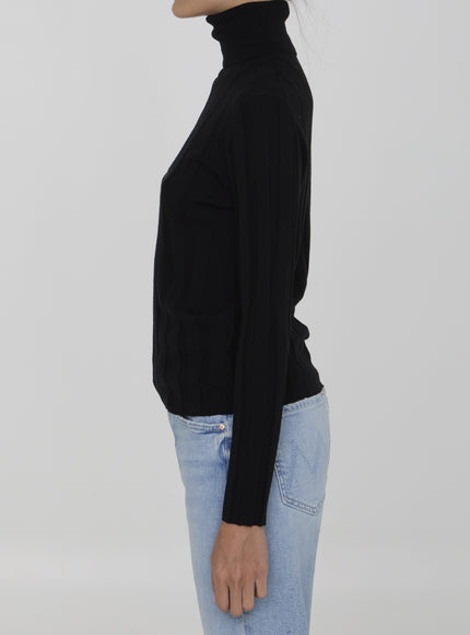 Allude Virgin Wool Jumper Sweater in Black