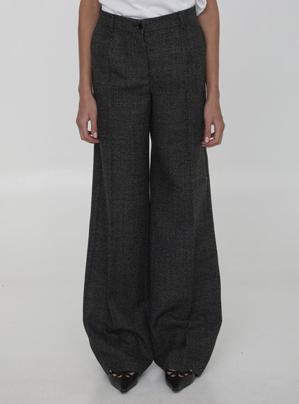 Dolce & Gabbana Palazzo Pants In Black Wool