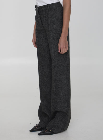 Dolce & Gabbana Palazzo Pants In Black Wool