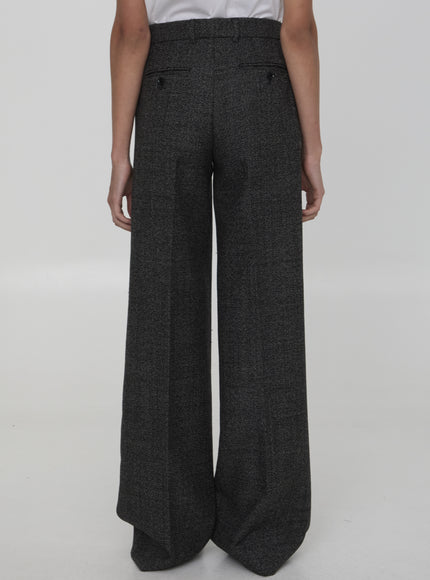 Dolce & Gabbana Palazzo Pants In Black Wool