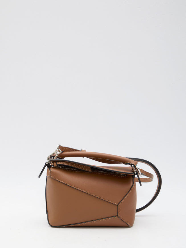 Loewe Mini Puzzle Bag In Brown Leather