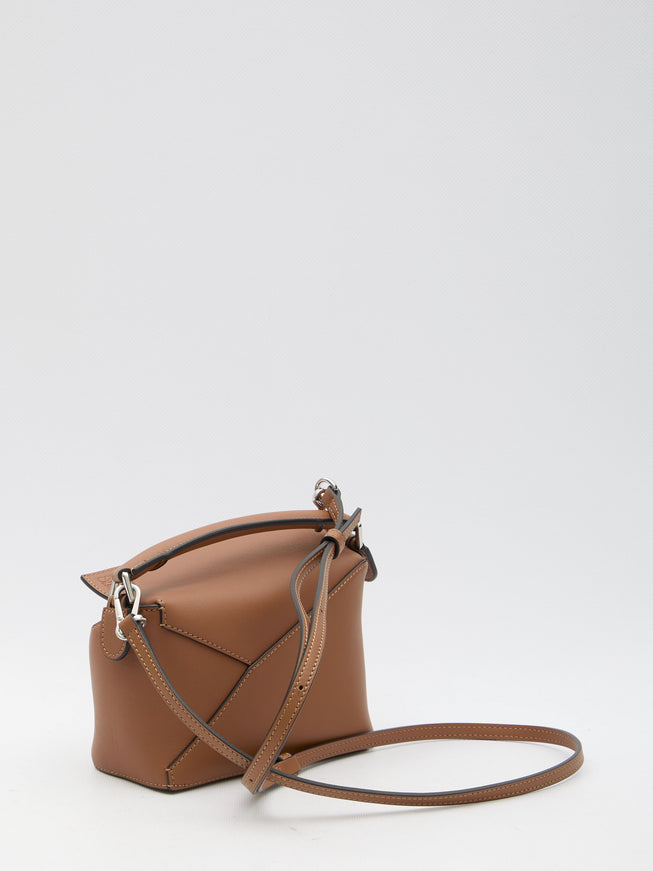 Loewe Mini Puzzle Bag In Brown Leather