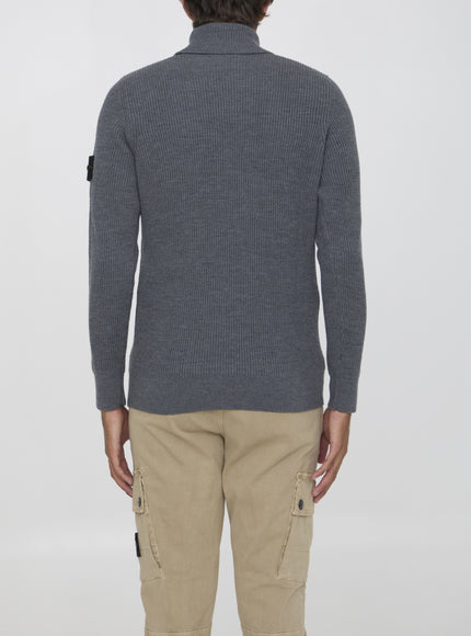 Stone Island Turtleneck Sweater In Wool