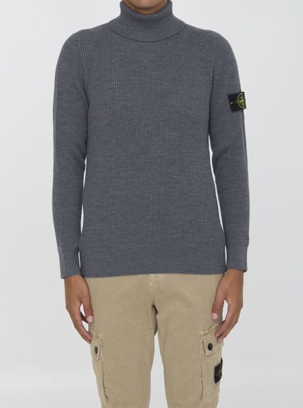 Stone Island Turtleneck Sweater In Wool