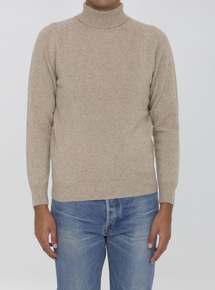 Lardini Cashmere Turtleneck Sweater In Beige