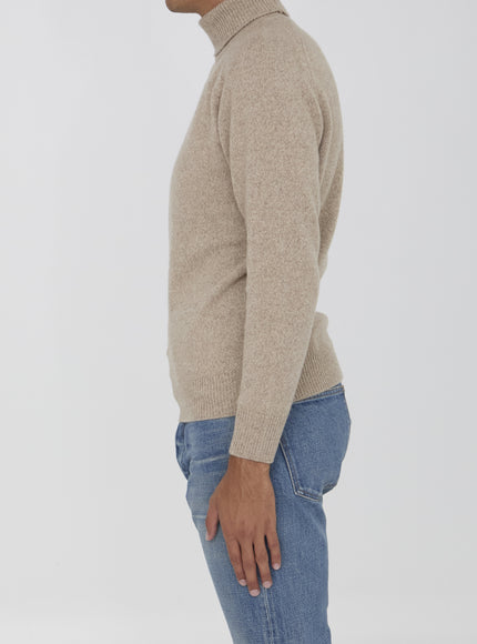 Lardini Cashmere Turtleneck Sweater In Beige