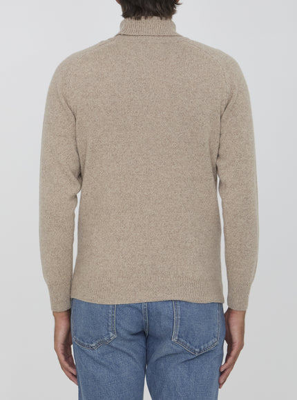 Lardini Cashmere Turtleneck Sweater In Beige