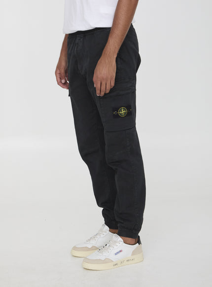 Stone Island cotton pants, side view, modern design