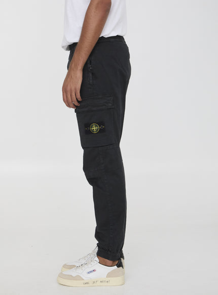 Stone Island cotton pants, side profile, premium comfort