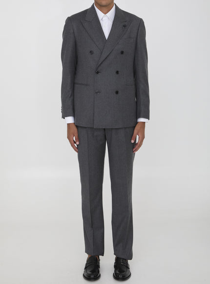 Lardini Gray Two-piece Suit In Wool And Cashmere