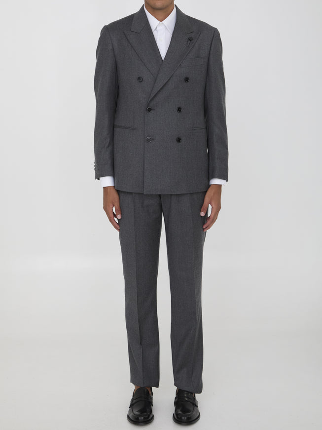 Lardini Gray Two-piece Suit In Wool And Cashmere