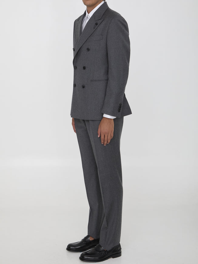 Lardini Gray Two-piece Suit In Wool And Cashmere