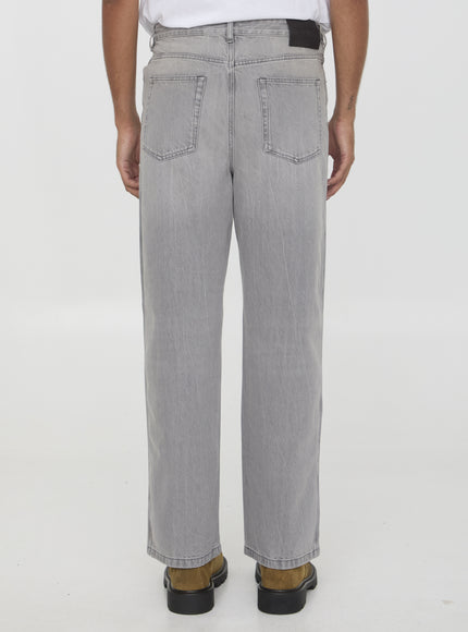 Loewe Anagram Baggy Jeans In Gray