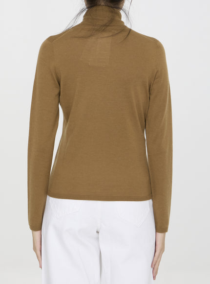 Max Mara Veloce Sweater in camel cashmere, back view