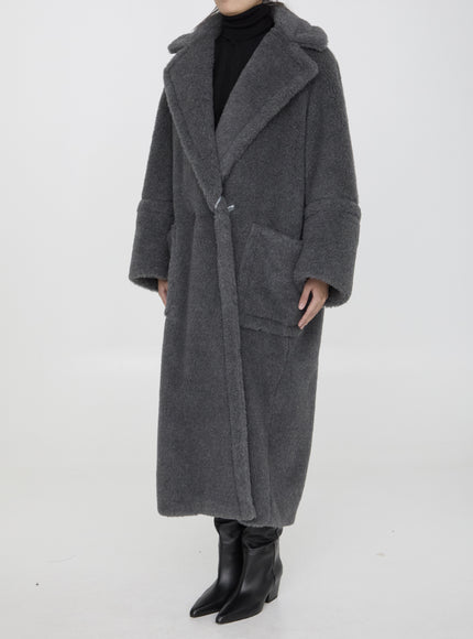 Max Mara Kadiak grey coat angled front view