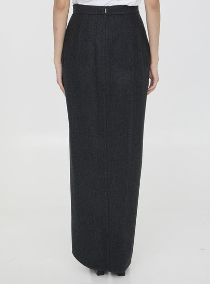 Max Mara Aprile Draped Wrap-effect Wool-blend Maxi Skirt