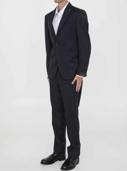 Tagliatore two-piece suit in virgin wool, angled front view