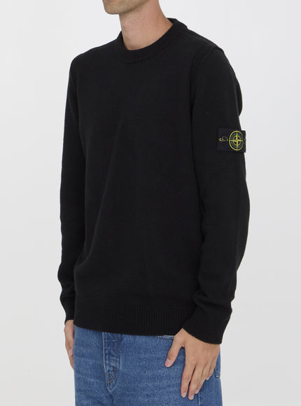 Stone Island Black Wool Sweater