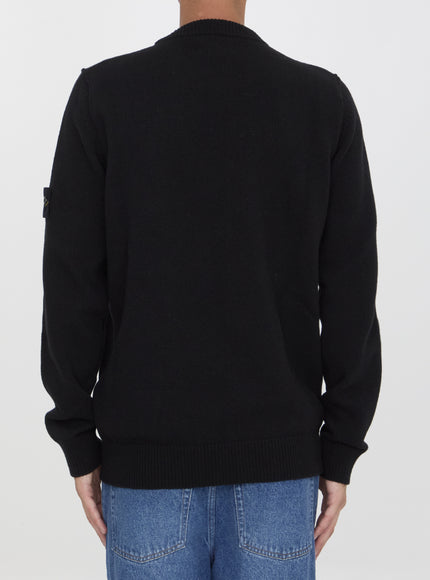 Stone Island Black Wool Sweater