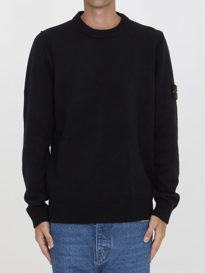 Stone Island Black Wool Sweater